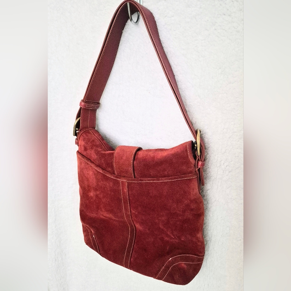 Coach Soft Suede Duffle in Rust - Picture 3 of 11
